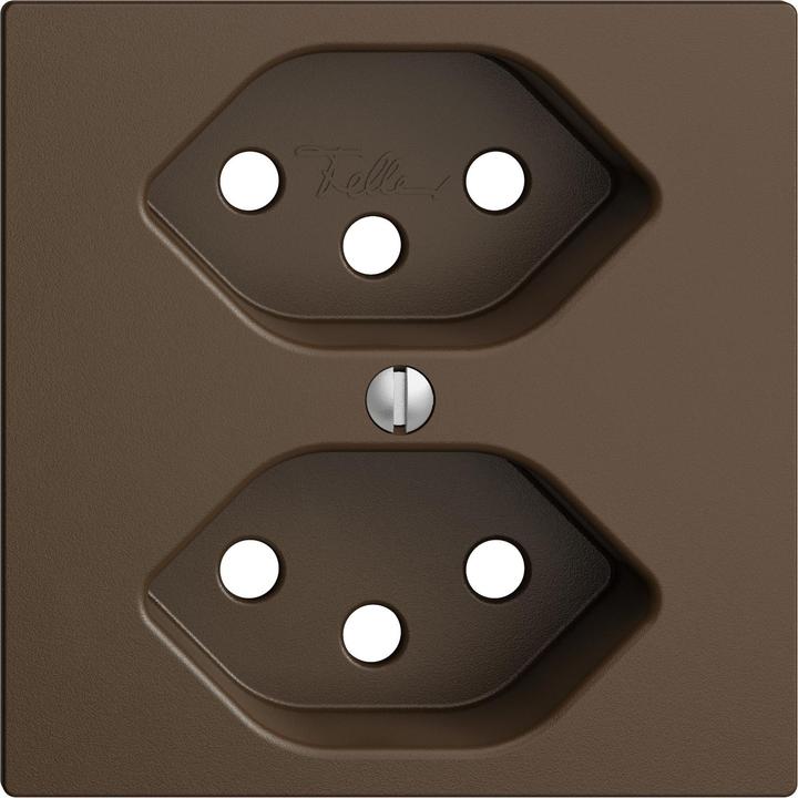 Actual product image Feller Cover set socket 2xT13 coffee