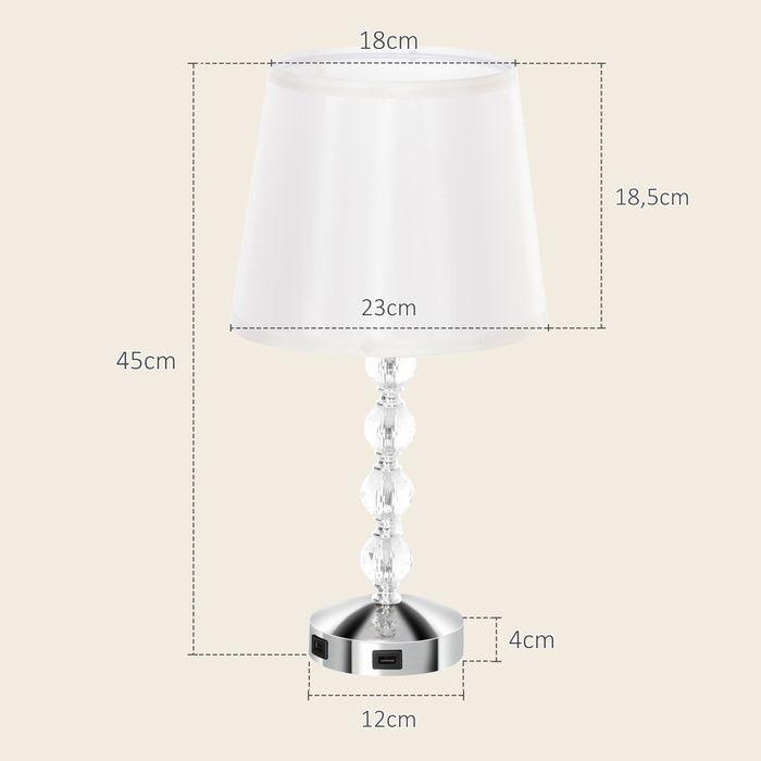 Image du produit Swisshandel24 Tischlampe LED Tischleuchte USB Aufladbar, Nachttischlampe, Lampensockel E27, silber (E27)