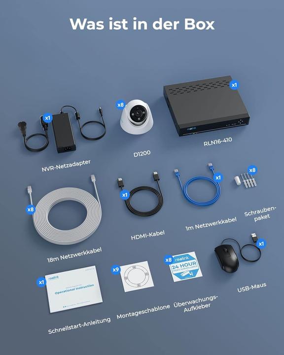 Image du produit Reolink NVS16- 12MD8 Système 8K avec 8 caméras (4512 x 2512 pixels)