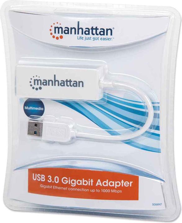 Actual product image Manhattan USB to Ethernet Adapter (USB, RJ45 (1x))