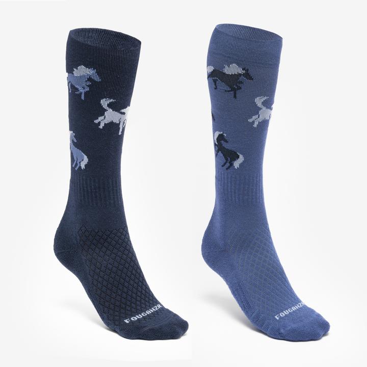Produktbild Fouganza Reitsocken SKS 500 Kinder 2er-Pack blau (35, 38)