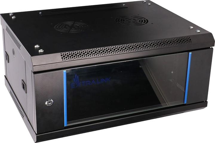 Produktbild Extralink 4U 600X450 WALL-MOUNTED RACKMOUNT CABINET BLACK Wall mounted rack (4 HE, 19 Zoll Rack)