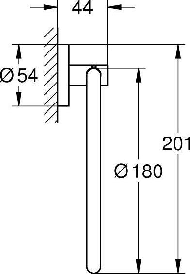 Actual product image Grohe Start QuickFix towel ring, adhesive, chrome