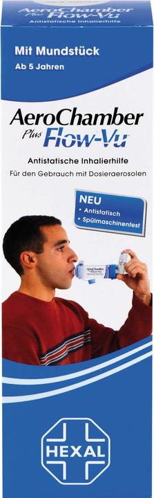 Produktbild Sandoz AeroChamber plus Flow-Vu mit Mundstück, 1 St. Inhalierhilfe