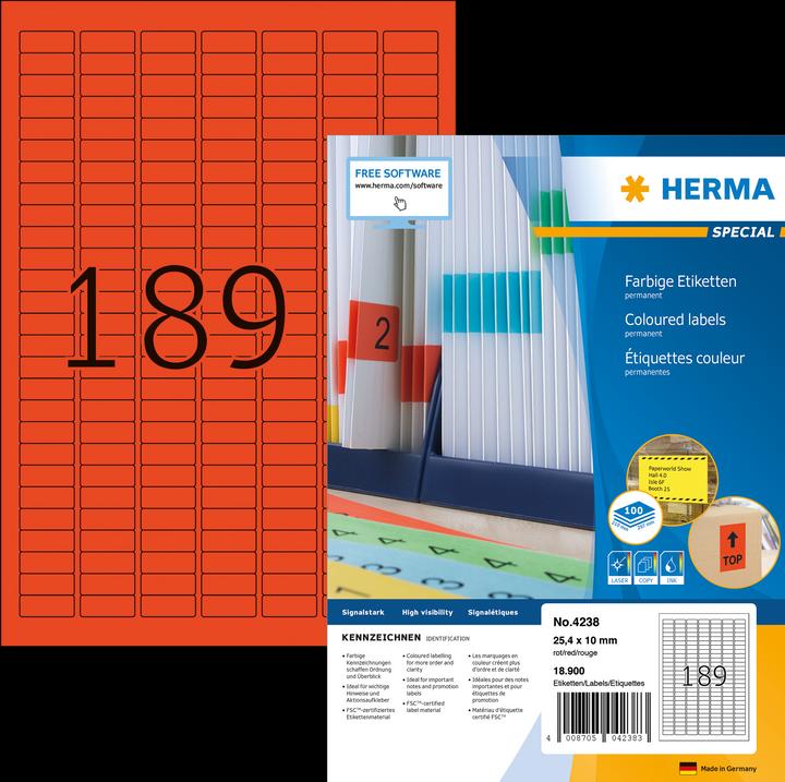 Produktbild Herma Farbige Etiketten A4