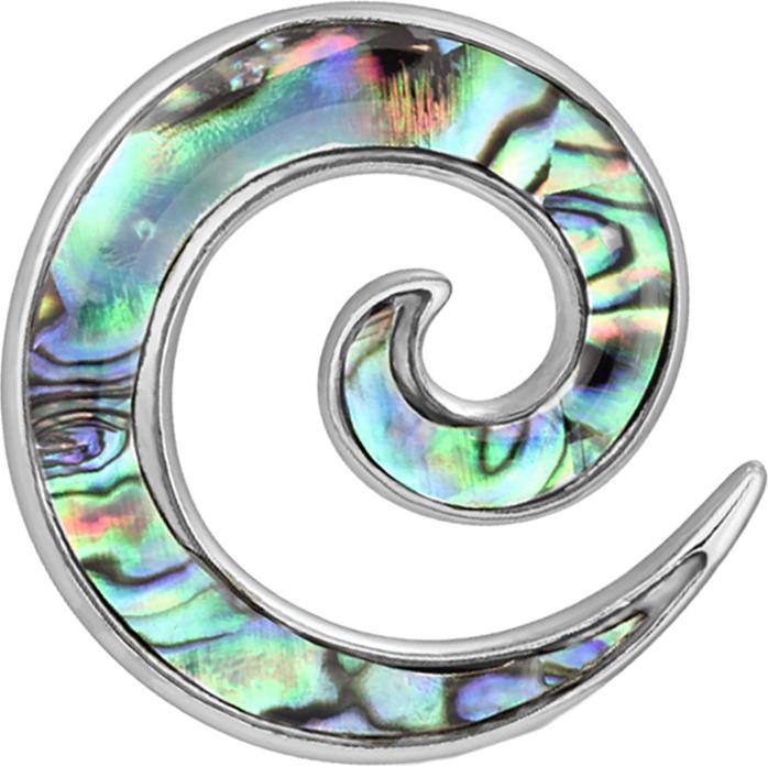 Immagine prodotto Star Piercing Spirali espandibili in argento su un solo lato con abalone (2 pezzi) (senza ottone, Acciaio chirurgico 316L)