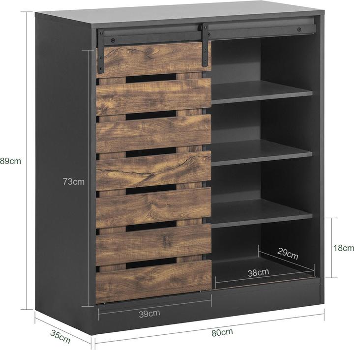 Produktbild SoBuy Sideboard Schiebetür (80 x 89 x 35 cm)