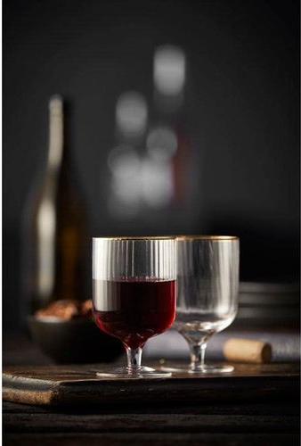 Actual product image Lyngby 30 cl - Glass - Clear/goulded edge (30 cl, 4 Glasses, Wine glasses set)