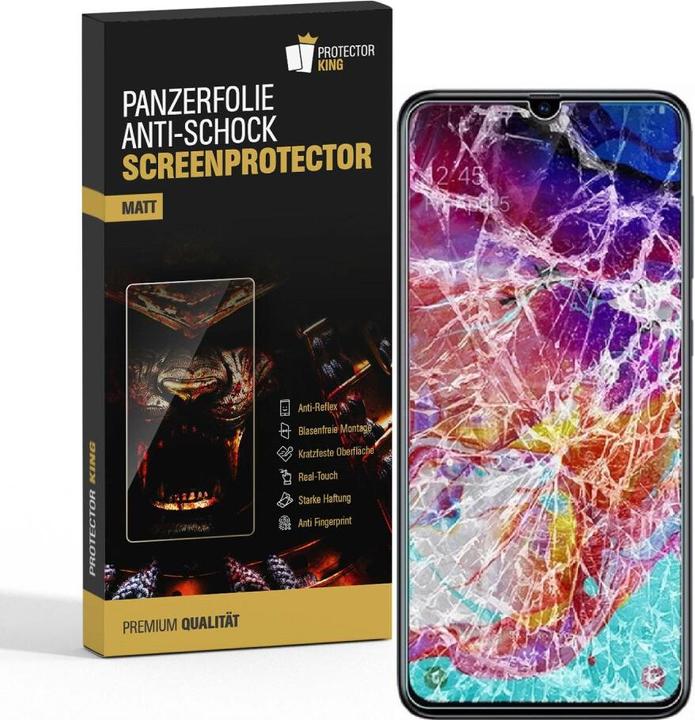 Actual product image Protectorking 6x Panzerfolie Anti-Shock matt entspiegelt (6 Piece, Samsung Galaxy M30)
