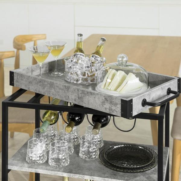 Produktbild SoBuy Servierwagen mit abnehmbarem Tablett