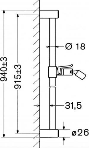 Immagine prodotto Hansa Armaturen GmbH Hansajet, asta doccia 900 mm, con porta scorrevole, cromo