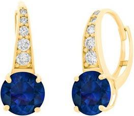 JVD Gold plated earrings with clear andue zircons SVLE0974XH2GM00