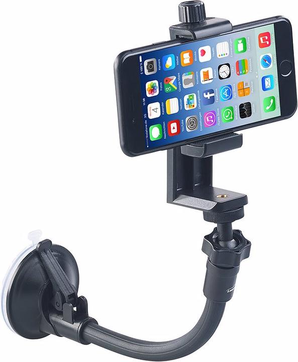 Produktbild Pearl Flexibles Kamera-Stativ mit Saugfuss und Universal-Smartphone-Halterung