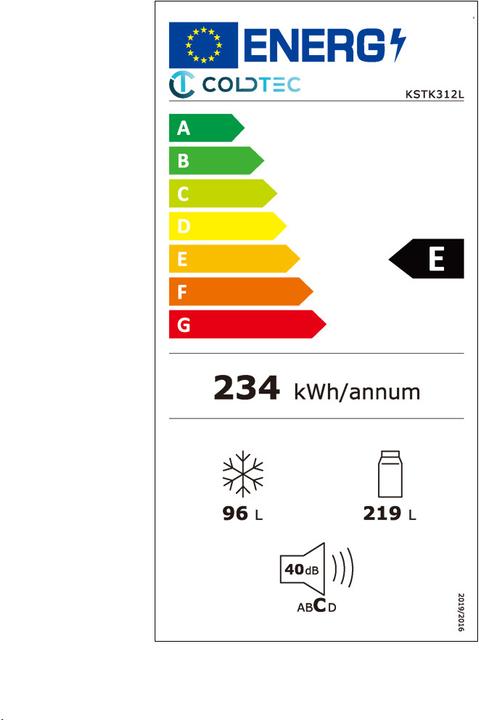 Energie-Label Coldtec by Kibernetik KSTK312L (315 l)