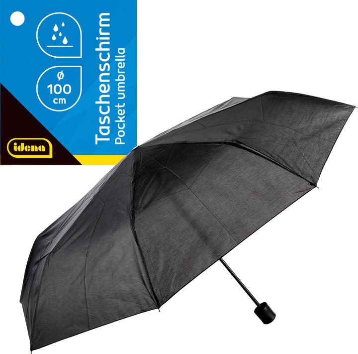 Image du produit Idena Parapluie de poche noir Ø100cm
