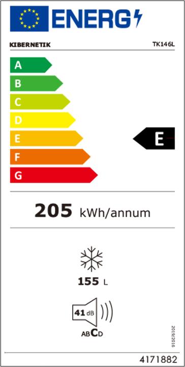 Label énergétique Kibernetik Tk146l (Autonome, 155 l)