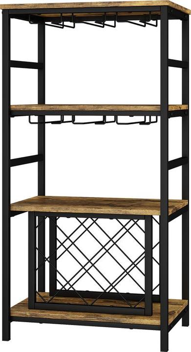 Vichy Weinregal Vela, Eiche rustikal, 50 x 100 cm mit Glashalter (8 Fl.)