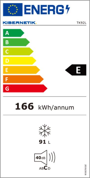 Etichetta energetica Kibernetik Tk92l (Struttura autonoma, 91 l)