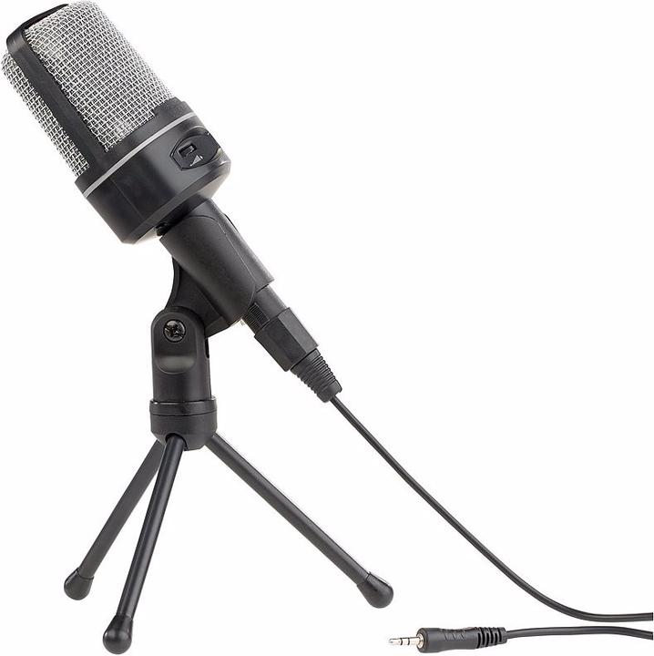 Produktbild Auvisio Profi-Kondensator-Studio-Mikrofon mit Stativ, 3,5-mm-Klinkenstecker