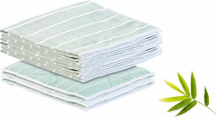 Image du produit Pearl Lot de 10 chiffons de nettoyage en fibre de bambou, 6x 40 x 40 cm et 4x 22 x 19 cm (10 pcs)