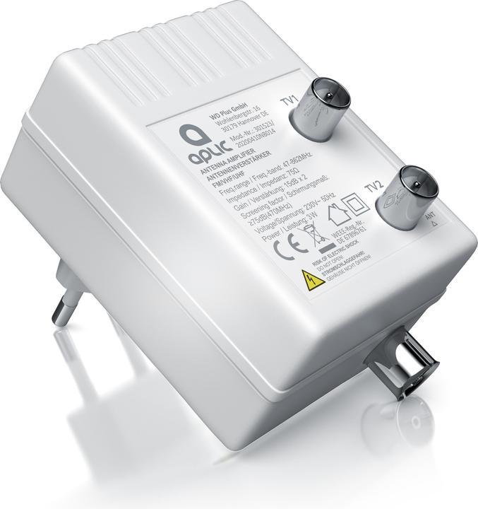 Produktbild Aplic DVB-T2 Antennen Verstärker, Kabel TV, Radio Antennenverstärker, 2x 15 dB Signalverstärkung (Verstärker)