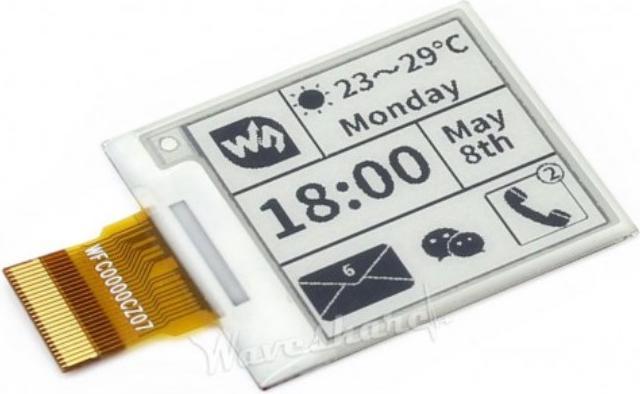 Produktbild WaveShare 200x200 1.54inch E-Ink Raw Schwarz Weiss e-Paper Display