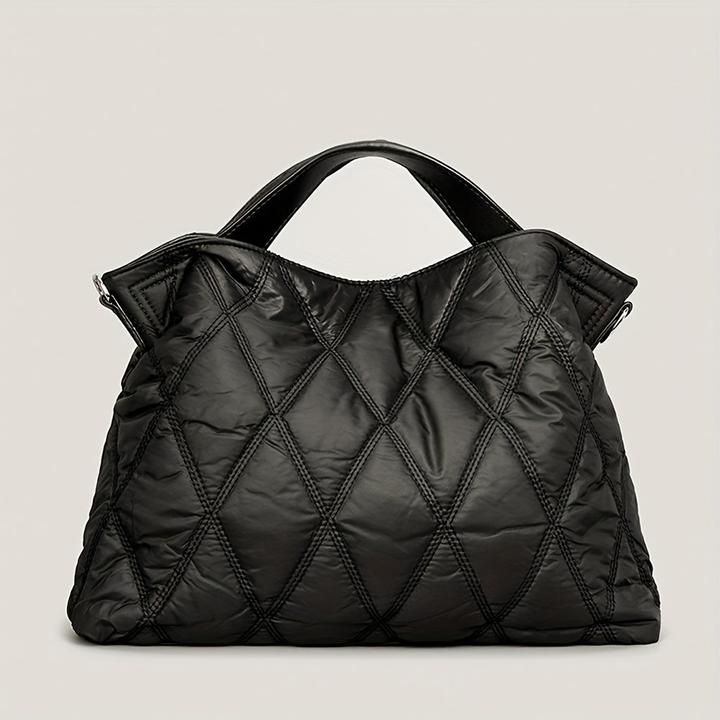 Immagine prodotto Only-Bags.Store Tote bag trapuntata in puffer di tendenza, borsa a tracolla in nylon a rombi, borsa morbida e