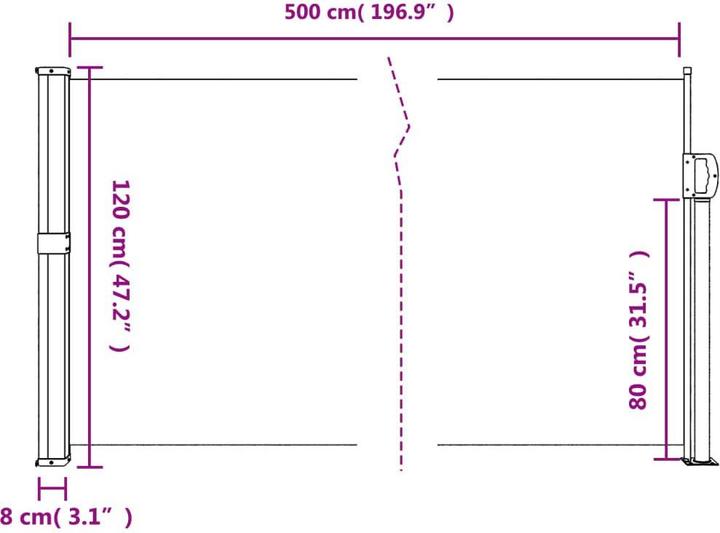 Actual product image VidaXL Extendable side awning (1.20 m)