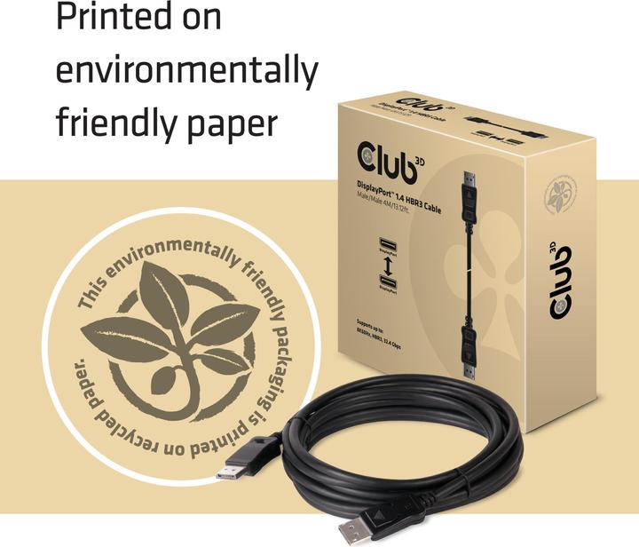 Image du produit Club 3D DisplayPort 1.4 HBR3 (4 m, DisplayPort)