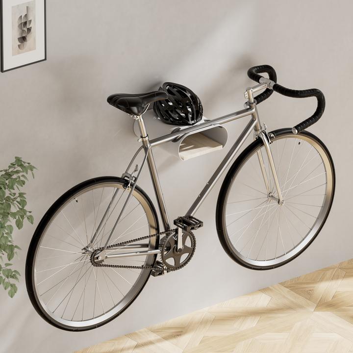 Produktbild Wiltec Fahrrad Wandhalterung weiss 39,8x16,7x32,6-42,6cm 25kg Fahrradhalterung