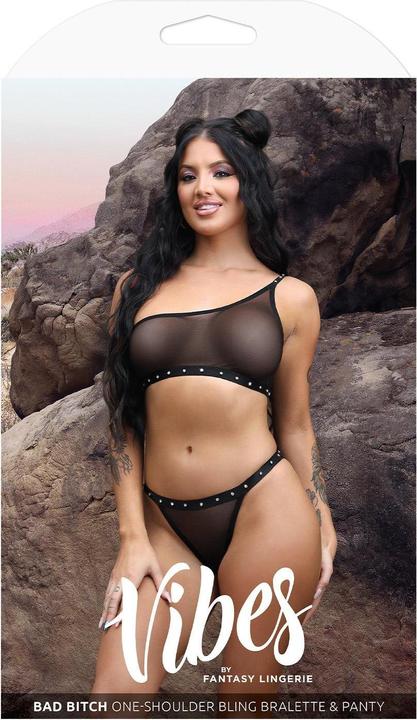 Produktbild Fantasy Lingerie bad bitch bling bralette & bikini panty black, l/xl (XL)