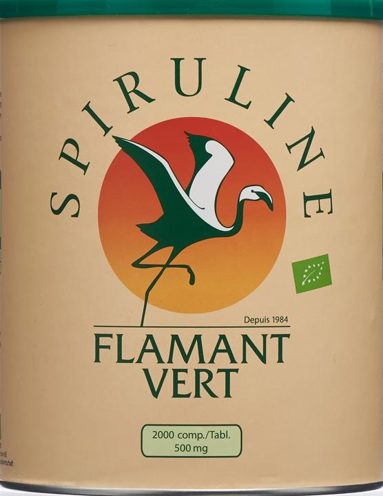 Actual product image Spirulina Flamant Vert Organic Tablets 500mg (2000 Piece, Pills, 90 g)