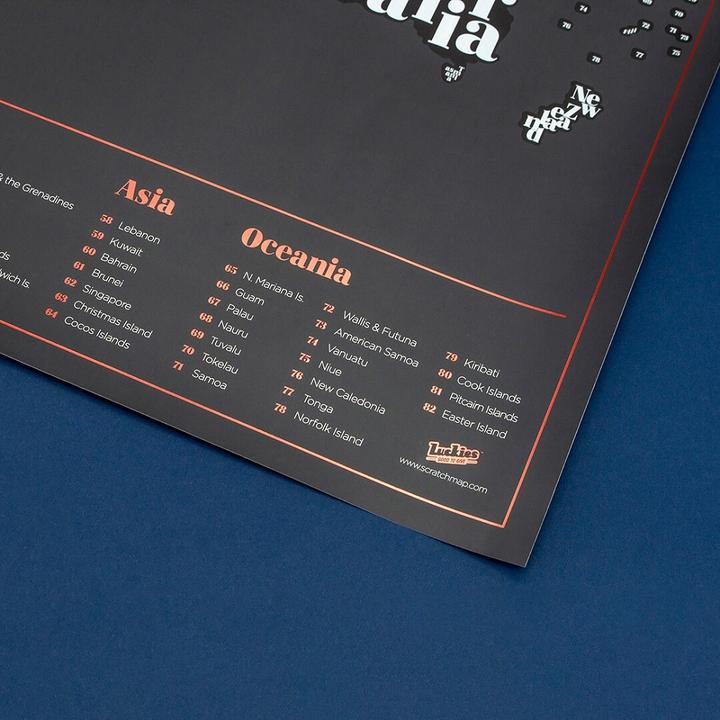 Produktbild Luckies Scratch Map Typogeography (82 x 60 cm)