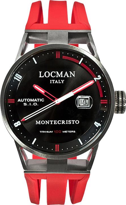 Locman Italy Herrenuhr Montecristo Classic Automatik rot Ref. 051 (Analoguhr, 44 mm)