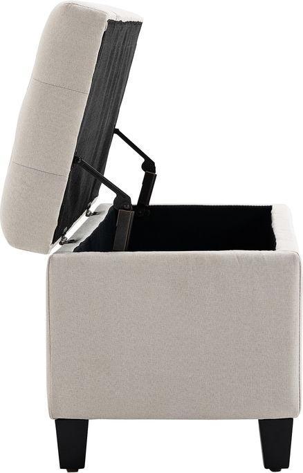 Produktbild Swisshandel24 Sitzbank Polsterbank mit Stauraum Truhenbank Flur Schlafzimmer Wohnzimmer leinenartiges Polyester Gu (100 cm)