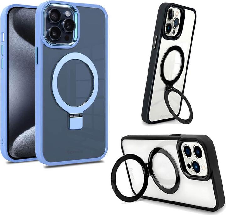 Image du produit Fongex iPhone 15 Pro - Étui Fonex Kickstand avec aimant bleu clair (Apple iPhone 15 Pro)