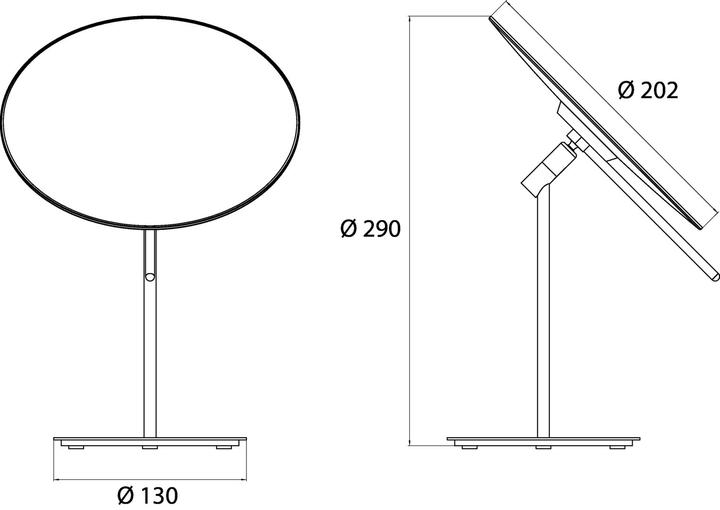 Produktbild Emco pure Standspiegel, rund, 202 mm, mit Griff, chrom, 109400112