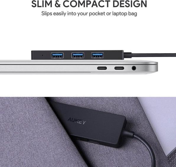 Immagine prodotto Aukey Hub di interfaccia CB-C64 Nero Grigio (USB-C, 4 Porti)