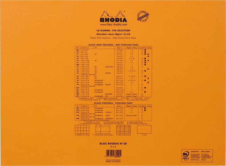 Image du produit Rhodia Blocs agrafés 80 g Basics (A3+, Quadrillé, Couverture souple)