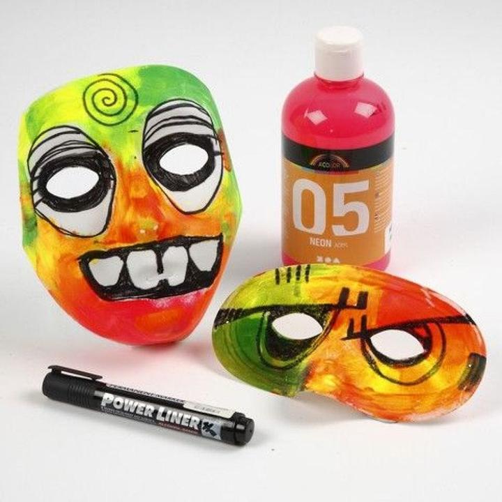 Immagine prodotto Creativ Company Accessorio per feste mezza maschera bianca, 10 pezzi
