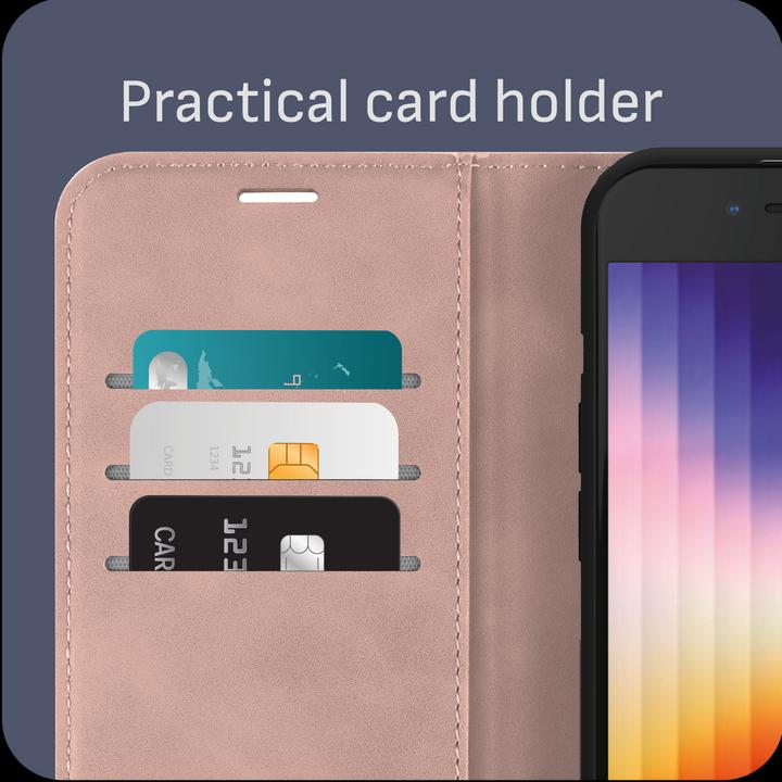 Actual product image Cazy Premium wallet case for iPhone SE 2022, magnetic wallet case, card slots, stand - (Apple iPhone SE (3rd Gen))