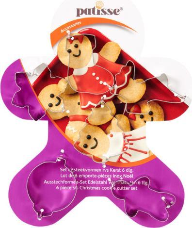 Image du produit Patisse Emporte-pièces Noël 6 pcs. sur carte Bonhomme pain d'épice