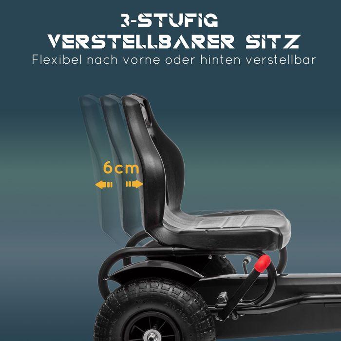 Image du produit Swisshandel24 GoKart, véhicule à pédales, voiture à pédales avec freins à main, véhicule pour enfants avec siège