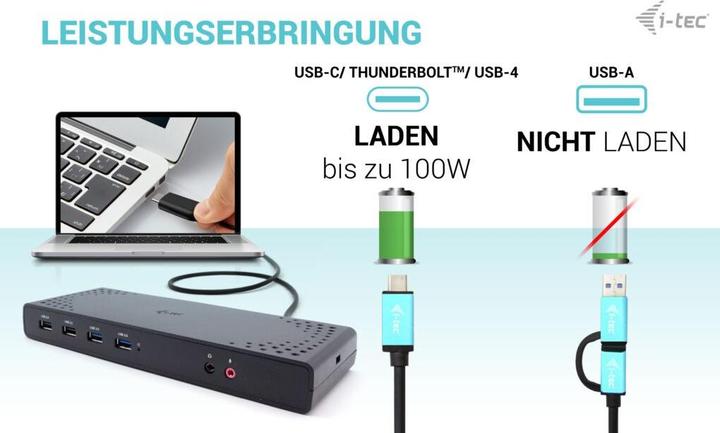 Produktbild i-tec USB 3.0 / USB-C / Thunderbolt Dual Display Docking Station + Power Delivery 100W (USB-C, 12 Ports)