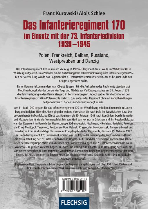 Actual product image Das Infanterieregiment 170 im Einsatz mit der 73. Infanteriedivision 1939-1945 (German, Franz Kurowski, Alois Schlee, 2019)