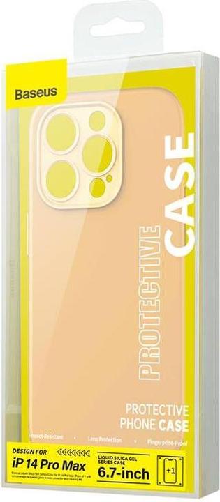 Produktbild Baseus Liquid Silica Gel Case for iPhone 14 Pro Max (Sunglow)+ tempered glass + cleaning kit (Apple iPhone 14 Pro Max)