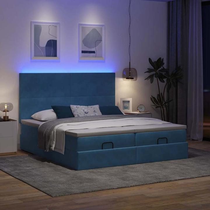 Immagine prodotto VidaXL Letto ottomano con materassi in velluto blu scuro 180x200 cm (180 x 200 cm)
