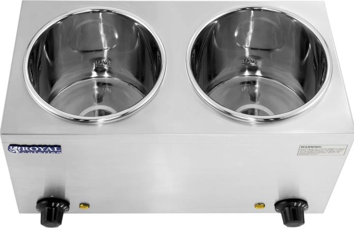 Produktbild Royal Catering Bain Marie Rund Speisenwärmer Wasserbad Suppenstation Warmhalter 2 Behälter