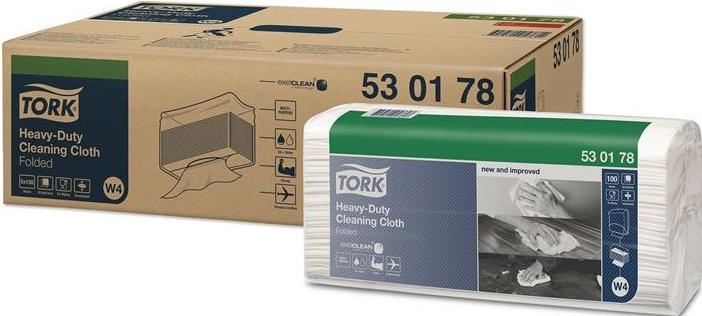 Image du produit Tork Chiffons de nettoyage extra-forts Blanc W4, multi-usage, 4 x 105 chiffons 530179 Quantité : 420pcs. (420 pcs)