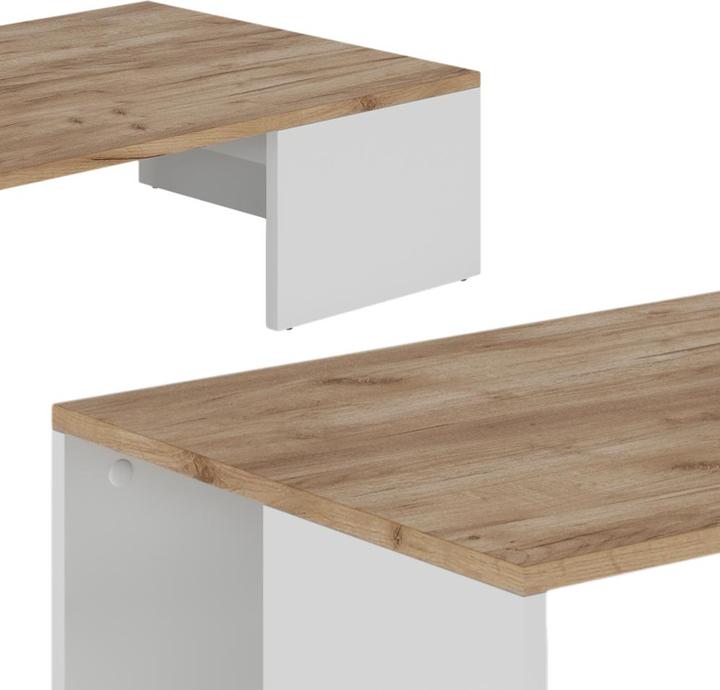 Image du produit Vichy Couchtisch Hardi, Weiss/Goldkraft Eiche, 90 x 21.4 cm